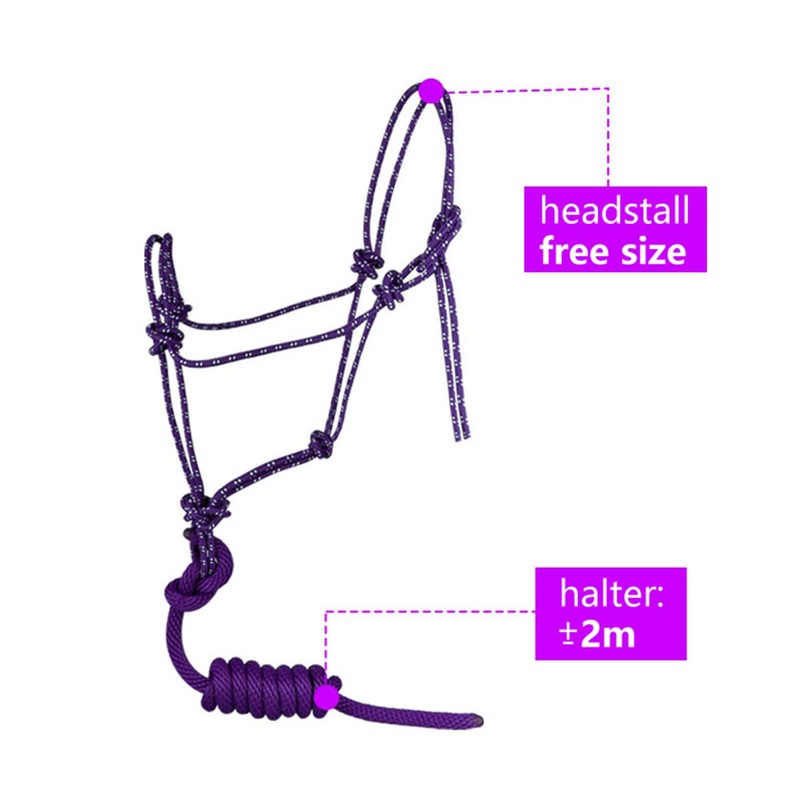 VOANZO HEAVY DUTY ROPE HEADCOLLAR FOR HORSE ADJUSTABLE HEADWEAR FOR
