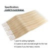 Sassina Tape-In Real Hair Extensions, 45 cm, Reusable Tape-In Extensions,