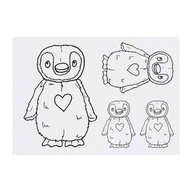 4 x 'Penguin Love' Temporary Tattoos - Water Resistant, Skin-Safe, Non-Toxic Transfers, Mixed Sizes (TO00002539)