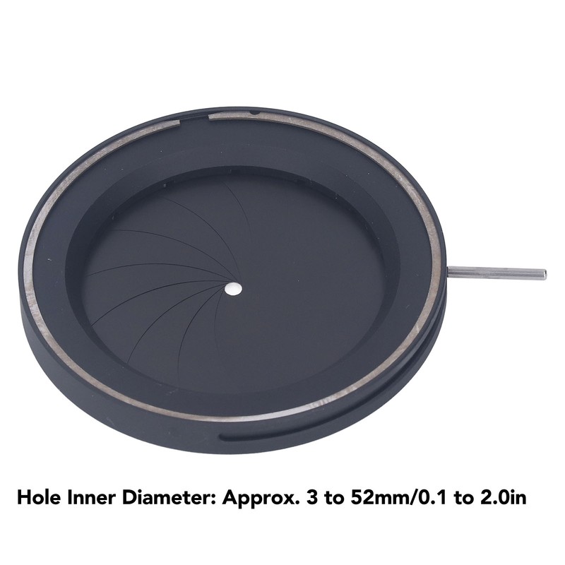 Lens Diaphragm 3 to 52mm Aluminum Alloy Adjustable Microscope Iris