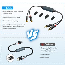 LSVFHADBFM Gold Coating Mini Ground Loop Noise Isolator Aluminum Shell RCA Connectors Noise Filter Eliminate Hum from car Audio Systems/Home Stereos for car and Home Using in Different situations