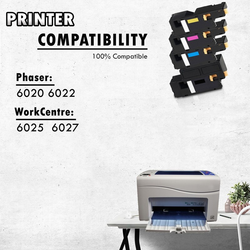 4 Inkfirst Compatible Toner Cartridges Replacement for Xerox Phaser 6020