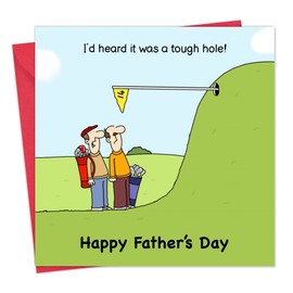 Twizler Funny Golf Father's Day Card with Tough Golf Hole Design - Funny Father's Day Card from Daughter - Funny Father's Day Card from Son - Father Day Card Funny