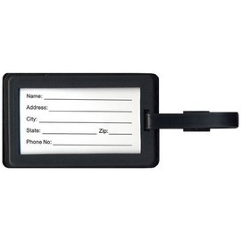 Canadian Flag Vinyl Luggage Tag with Information Card (One_Size, Red)