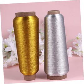 TEHAUX 4 Rolls Metallic Embroidery Threads for DIY Cross Stitch Durable Sewing Supplies for Crafts Gold and Silver Spools for Computer Embroidery Projects