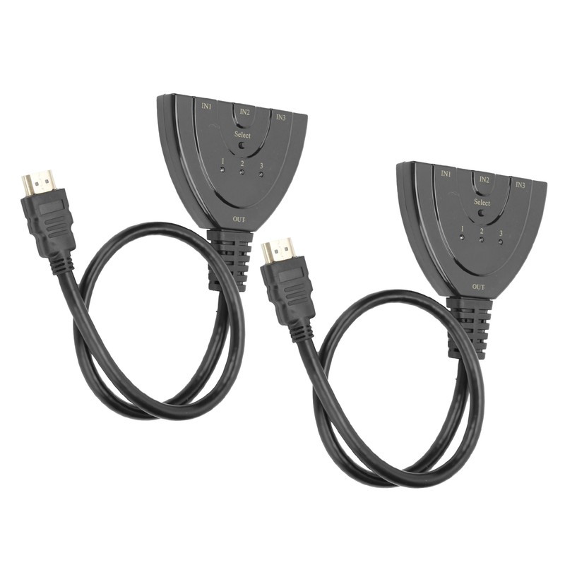 2Pcs HDMI Splitter 3 Port 4Kx2K MultiFunctional Hub Box Switcher