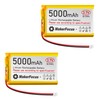 YELUFT 2pcs 3.7V 5000mAh Lithium Polymer Rechargeable Battery with Integrated