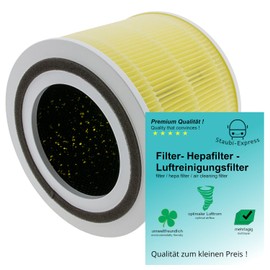 Staubi-Express 1 x Filter Compatible with Levoit Core 300 I Core 300S Core P350 I Core 300-RAC 3-Stage HEPA Filter Against Allergies, Pet Hair and Smoke Odours I HEPA Filter System