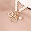 1Pc White Women's Imitation Pearl Chain, Golden Car Key Chain