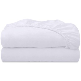 ROYALE LINENS 2 Pack King Fitted Sheet Set - Bottom Sheet - Ultra Soft & Breathable - Brushed 1800 Microfiber - Wrinkle & Stain Resistant - Hotel Quality Deep Pocket Stretches Up to 16" (King, White)
