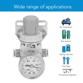 Air Pressure Regulator, ABS Air Compressor Regulator Air Regulator ‑100 to ‑1.3Kpa Self Locking for Air Compressor, Air Receiver