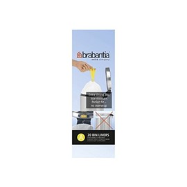Brabantia 311727 Bin Liners - Waste Bags, Plastic bag code A (3 litre) 20 bag