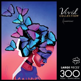 Buffalo Games - Sharif The Artist - Mariposas - 300 Piece Jigsaw Puzzle for Adults 14 and up Challenging Puzzle Perfect for Game Nights - Finished Puzzle Size is 21.25 x 15.00