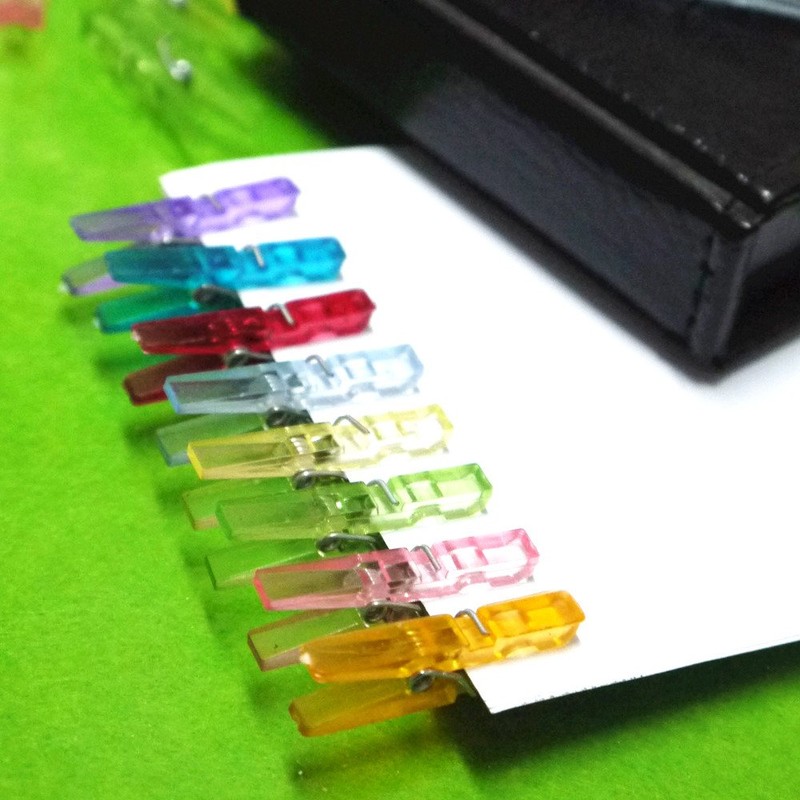 Yueton 50 piezas Mini colores transparente pinza pinzas de plástico,