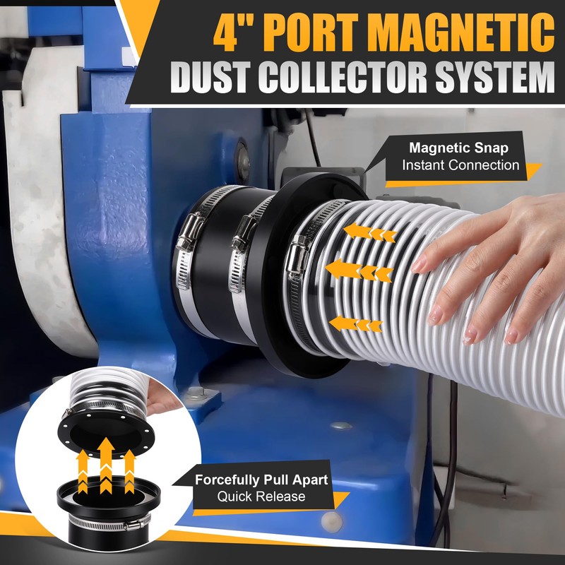 Saillong 4 Inch Magnetic Dust Collection Starter Kit with 9.85