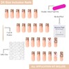 OFDNE Leopard French Tip Fake Nails - 24 Pcs Glossy