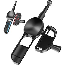 FUNDIARY Black Fishing Rod for Switch 2 Joycon, Comfortable Fishing Games Accessories Kit Compatible with Legendary Fishing, Bass Pro Shops: The Strike & Fishing Star World Tour, Ideal Gifts for Boys