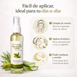 Tónico Facial Té Verde Sábila Hamamelis 125ml Natural 100                                                                                             
