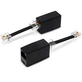 (2 Pack) Phone Jack to Ethernet Adapter RJ45 Female to RJ11 Male for Landline Telephone Service