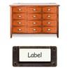 FUXXER® 10 x Apothecary Cabinet Label Window Antique Bronze Design