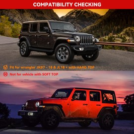 Grandroad Auto Roof Rack Cross Bars Fit for 2007-2024 Jeep Wrangler JK JL Gladiator JT(4 Doors Hard Top), Aluminum Jeep Roof Rack for Kayak Cargo Carriers Luggage, Easy to Install and Less Noise