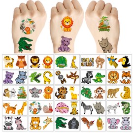 100Sheets Cartoon animal Temporary Tattoos Birthday Themed Party Supplies Decoration Favors Cute animal Sticker for Kids Boys Home Activity Class Prizes Carnival Christmas Rewards