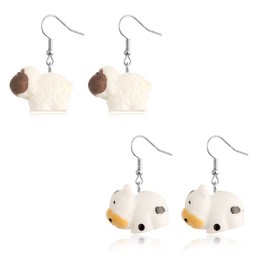 Cute Earrings Weird Earrings Funny Earrings Pig Dog Cow Sheep Animals Earrings Dangle Earrings for Women Sweet Style