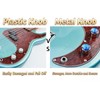 OVSAL 2PCS Solid Aluminum Guitar Knobs，Blue Crystal Style Top Volume