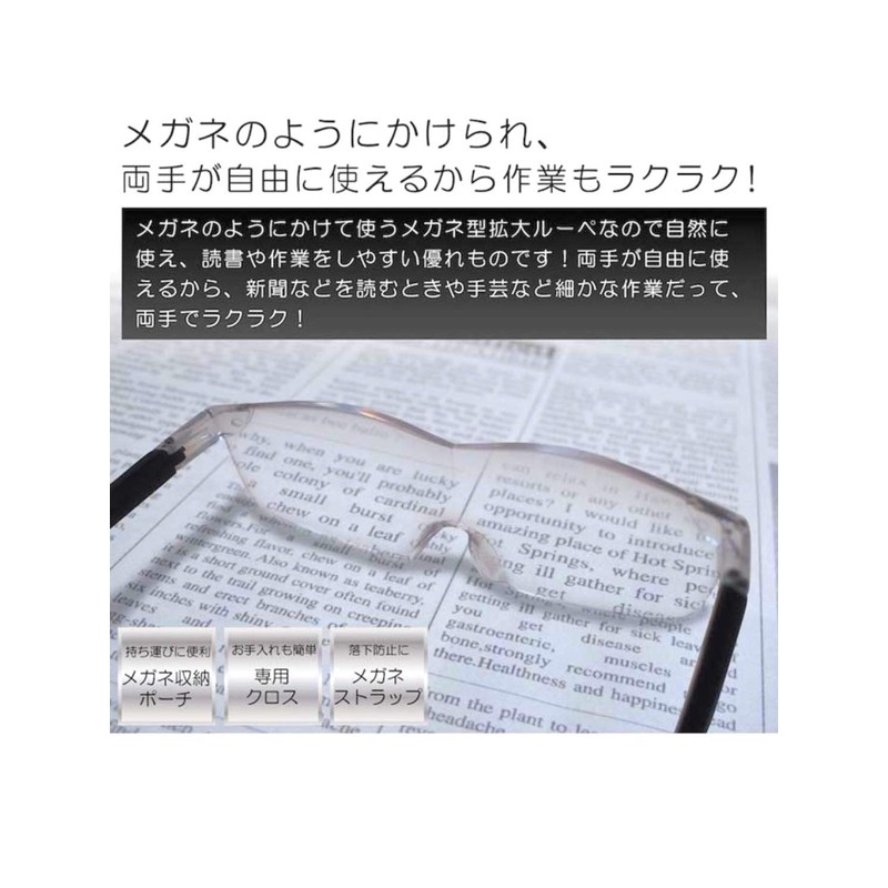 Magnification 1.6x Ultra-Lightweight (1.1 oz (30 g) Glasses-Type Magnifying Magnifying