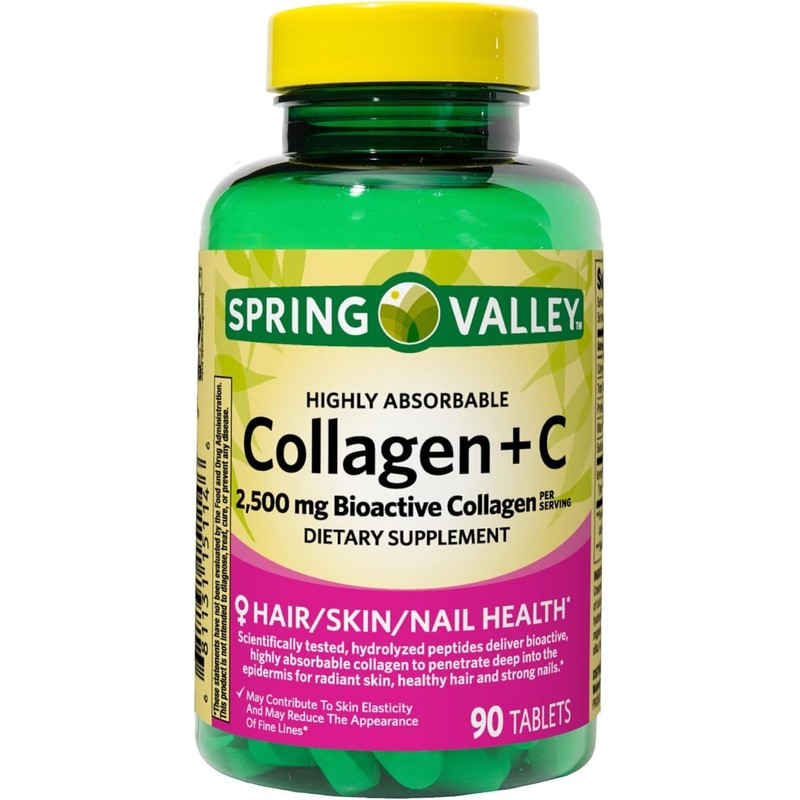 Spring Valley's Collagen + C Tablets, 2,500mg, 90 Tablets |