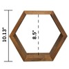 Drakestone Designs Hexagon Floating Wall Shelves, Farmhouse Style Decorative Bookshelves
