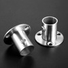 2Pcs Stainless Steel Closet Wardrobe Hanging Rail Rod Pole Socket