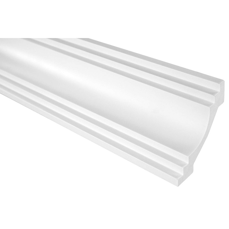 Grand Decor Stucco Moulding Ceiling Modern, PU Hard Foam, White,