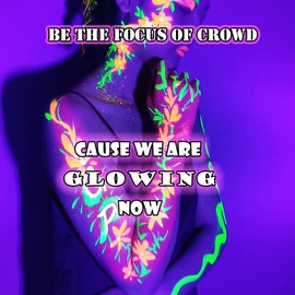 Bowitzki UV Neon Body Paint 8 x 30ml Face Paint Kit Blacklight Glow in the Dark Makeup Kit Fluorescent Face Paint for Adults Festival