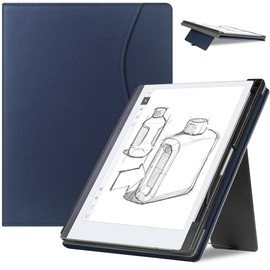 KuRoKo Protective Case for Remarkable 2 Digital Paper Tablet 10.3 inch (2020 Released),Multi-Angle Stand Cover with Pocket & Pen Holder,with Pen Tips Storage case,Only for Remarkable 2 10.3"-Navy