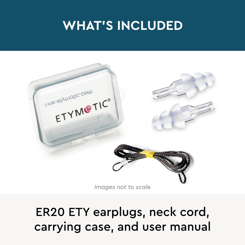 Etymotic ER20 ETY Earplugs - Standard Size, Clear - High-Fidelity