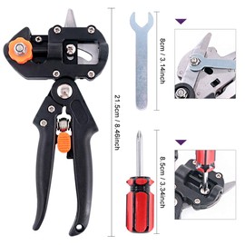 Swpeet - Juego de herramientas de injerto de jardín 2 en 1, incluye herramientas de poda de jardín con 3 cuchillas adicionales, bandas de goma, guantes de jardín y cuchillo de jardinería de injerto