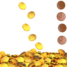 The Dreidel Company Chocolate Candy Milk Chocolate Coins, Hanukkah Gelt, Gold Coins, Made with Belgian Chocolate, Gluten Free, Non GMO, Nut-Free, Kosher Certified (500-Pack)