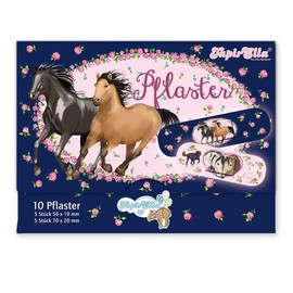 Lutz Mauder Children's Plaster Display Set with 20 Plaster Letters Horses with 10 Plasters in 2 Sizes (200 Individual Plasters), Nursery, Nursery, Doctor, Hort, Educator, Birthday, Guest Gift