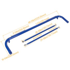 HECASA Universal 49" Iron Racing Safety Seat Belt Harness Bar Compatible With Ford Mitsubishi and more, Works with All 4-Point, 5-Point and 6-Point Seat Belts Blue