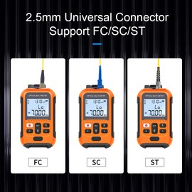 D YEDEMC Mini Optical Fiber Power Meter FC/SC/ST Universal Interface Fiber Tester Integrated OPM, VFL, and RJ45 Functions Li-ion Battery USB Charge (OPM&VFL-2Mw-Li -New)