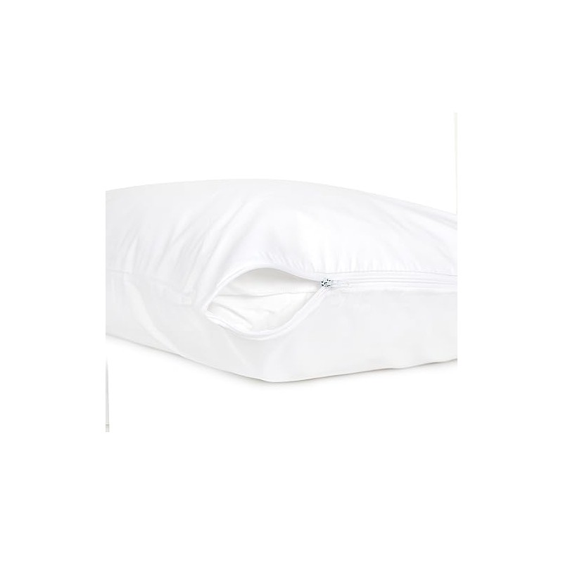 Microfiber Zippered Pillow Protectors Cover Case, Anti Dust Mite, Anti-Allergy,