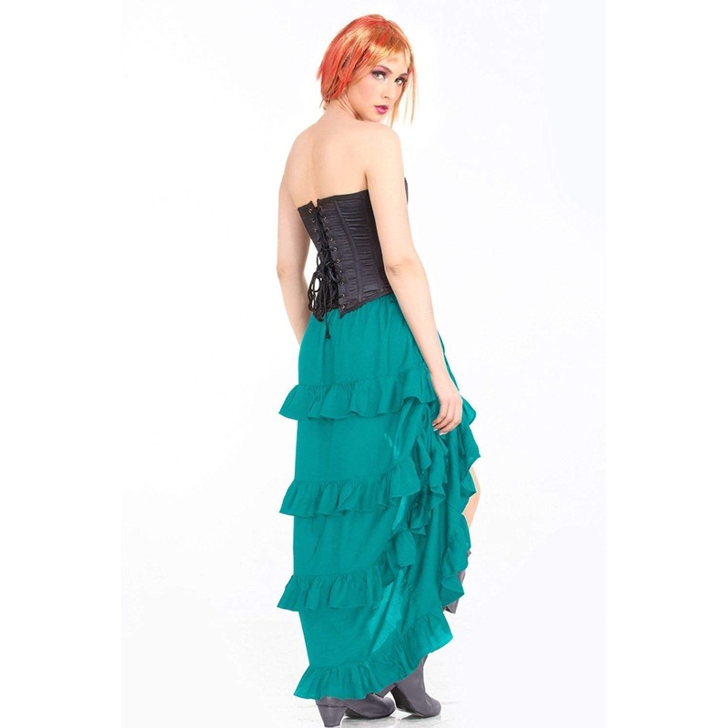 Steampunk Victorian gótico Womens disfraz Show Girl Falda (Teal), Verde