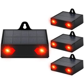 Univerayo Coyote Deterrent Deer Repellent Devices Solar Nocturnal Animal Repeller Predator Light with Large Solar Panel for Yard Garden Chicken Coop Fox Raccoon Skunk 4 Pack