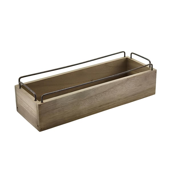 GenWare Industrial Wooden Condiment Crate 13inch / 34cm, TRW220, Single