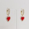Sonateomber Rhinestone Heart dangle Gold Hoop Earrings for Women Valentines