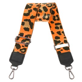 sourcing map Wide Shoulder Strap, 5cm Adjustable Purse Strap Replacement Crossbody Strap for Shoulder Bag Handbag, Orange, Black Square Mouth Buckle