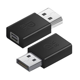 Strhowill 2Pack 8K DP to Mini DP Adapter,DisplayPort Male to Mini DisplayPort Female Adapter，8K@60Hz DP 1.4 Male to Mini DP Female Extension Connector, for Tablet MacBook More (Straight)