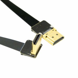 FPV HDMI Male to 90 Degree Down Angled HDMI Male HDTV FPC Flat Cable 20CM (1x)