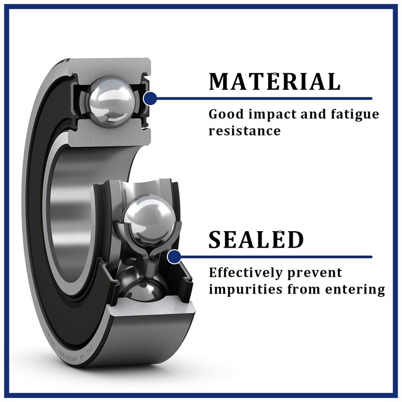 NOOTO 6006RK Double Row Sealed Bearing 30mm Bore for Farm